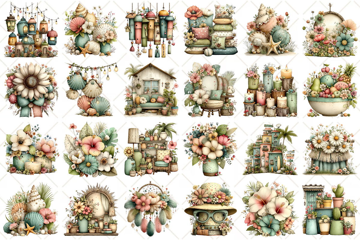 Whimsical Summer Boho Home Decor, an Illustration by Black Bird Studio (Photo 2 of 5)