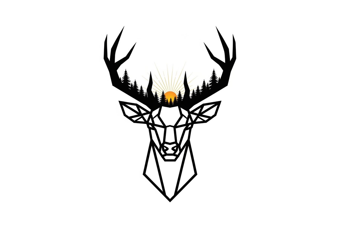 Artistic Geometric Deer Head Bundle, an Illustration by yasushie (Photo 14 of 31)