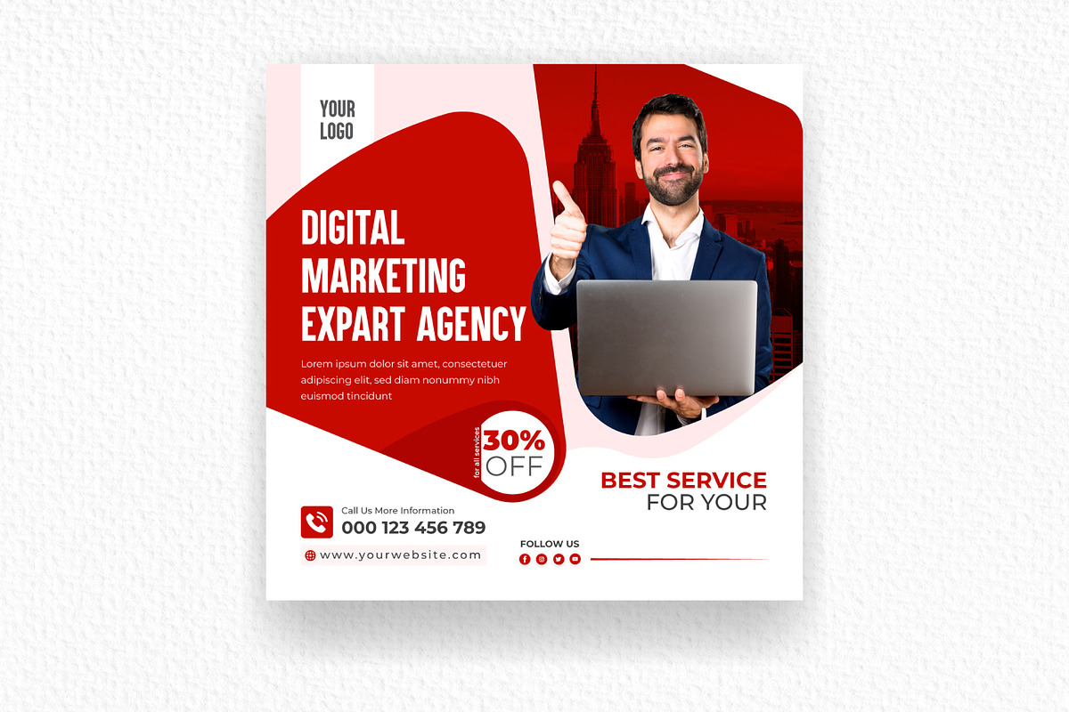 Digital Marketing Agency Social Medi, a Social Media Template by Mk_Studio (Photo 2 of 6)