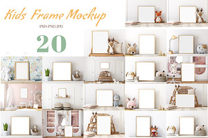 Frame Mockup Bundle Kids - 46, a Household Mockup by Mockup Shop