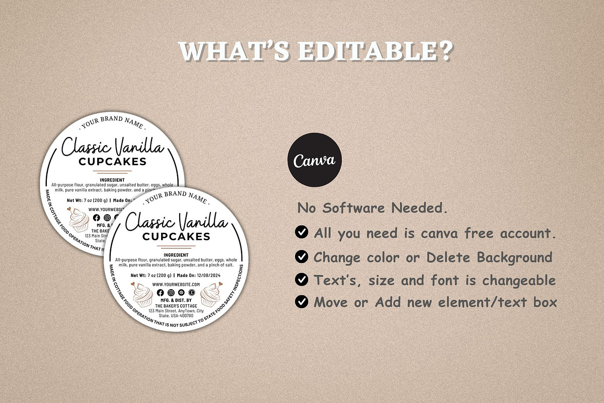 Home Baked Foods Label, a Stationery Template by Coral Beauty (Photo 2 of 5)