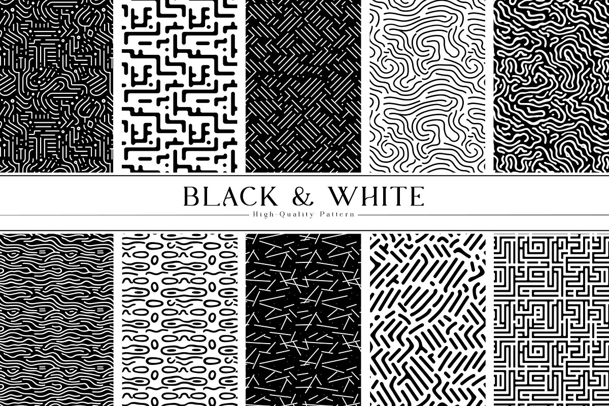 Black And White Pattern Bundles, a Pattern Graphic by Vibrand Studio (Photo 9 of 11)