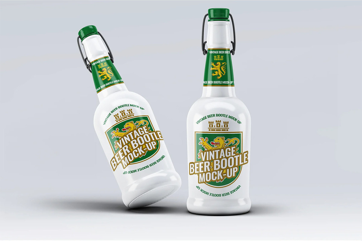 Vintage Beer Bootle Mock-Up, a Product Mockup by DesignRushMarket (Photo 5 of 5)