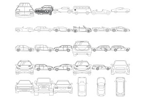 Cars Outlines & Silhouettes Set 1