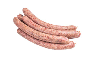 Fresh raw sausage links ready for grilling, perfect for barbecue, a Food & Drink Photo by composter-box@mail.ru