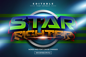 Star Fighter 3D Editable Text Effect