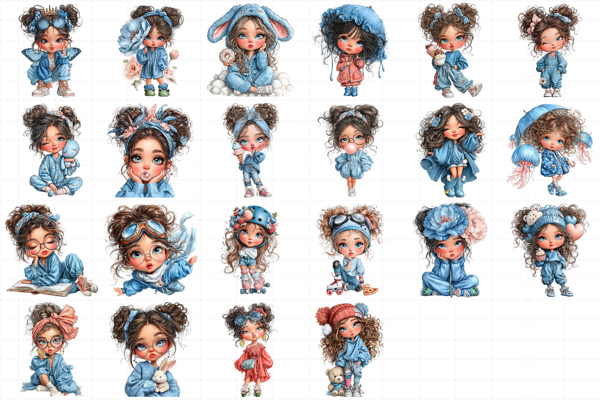 Quirky Cute Little Girl Clipart, an Illustration by Daily.Designs (Photo 5 of 5)