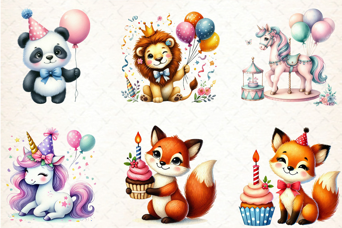 Watercolor Kids Birthday Party, an Illustration by DreamCafeArt (Photo 3 of 4)