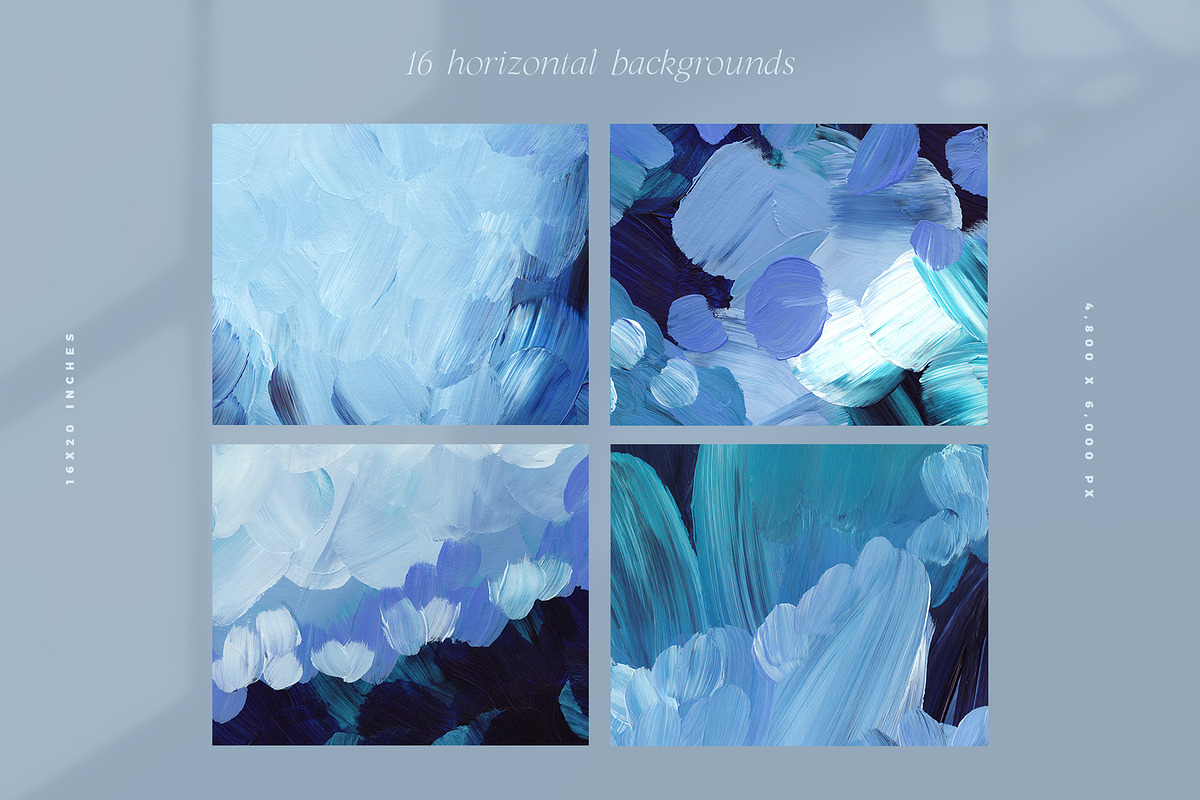 Blue Painted Abstract Backgrounds, a Texture Graphic by Basia Stryjecka (Photo 13 of 18)
