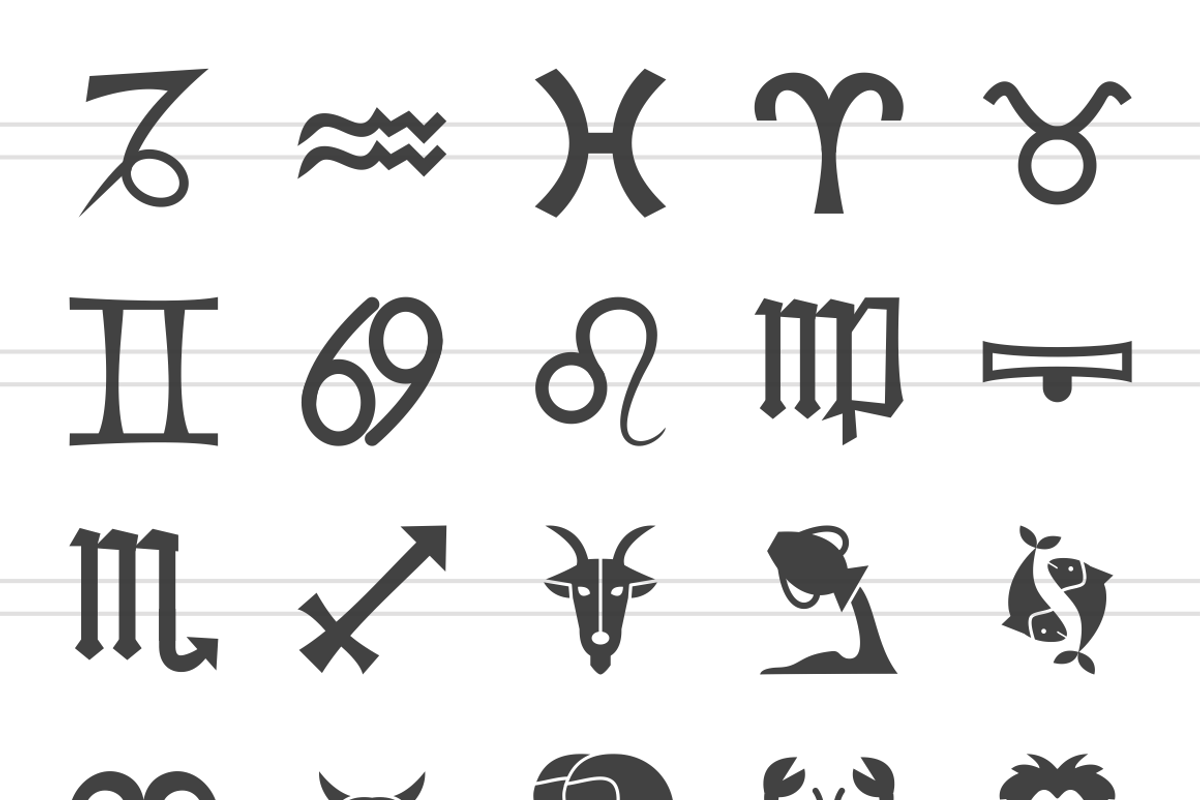 24 Zodiac Glyph Icons, an Icon by IconBunny (Photo 2 of 3)