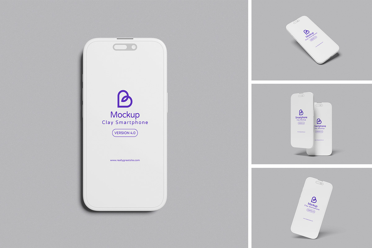 Clay Smartphone Mockup, a Product Mockup by swsi-studio (Photo 1 of 5)