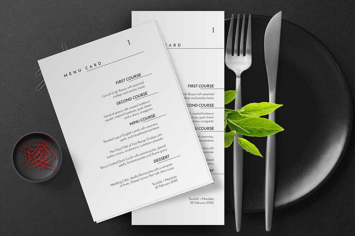 Clean Minimal Menu Card, an Invitation Template by Amit Debnath
