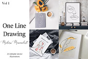 One Line Drawing Minimal Art, a Person Illustration by Dasha_D (Thumbnail 1 of 5)