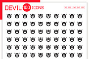 Smile Devil Emoticons Set, a Solid Icon by Designfour (Thumbnail 1 of 7)