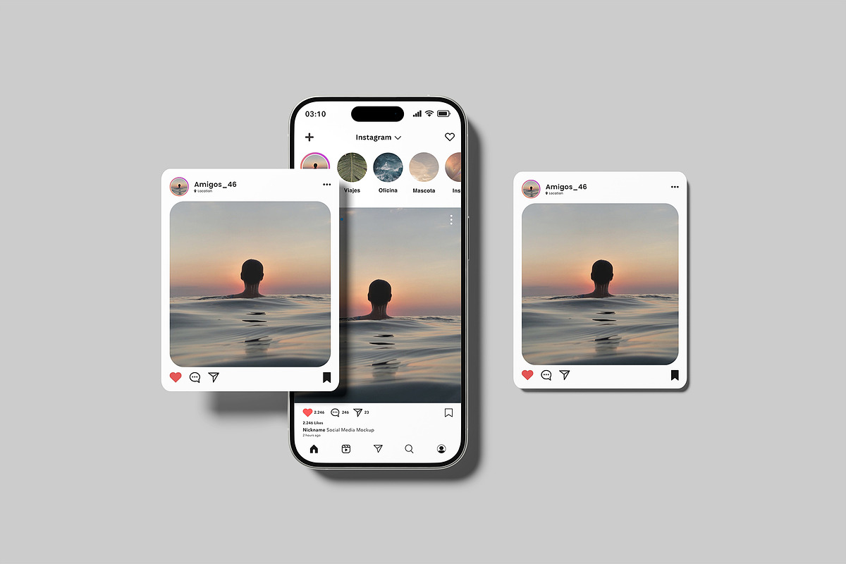 Social Media Instagram Mockup, an iPhone Mockup by Amigos__46 (Photo 3 of 9)