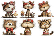 Whimsical Easter Cat Clipart, an Illustration by Pixels.Craft (Thumbnail 4 of 5)