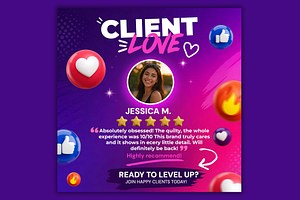 Customer feedback social media posts, a Social Media Template by microtasker