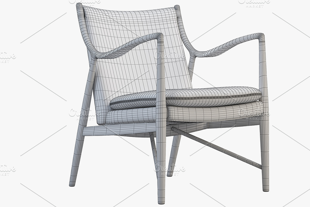 FJ 45 easy chair model 45 3d model, a Furniture 3D Model by 3dmitruk (Photo 7 of 8)