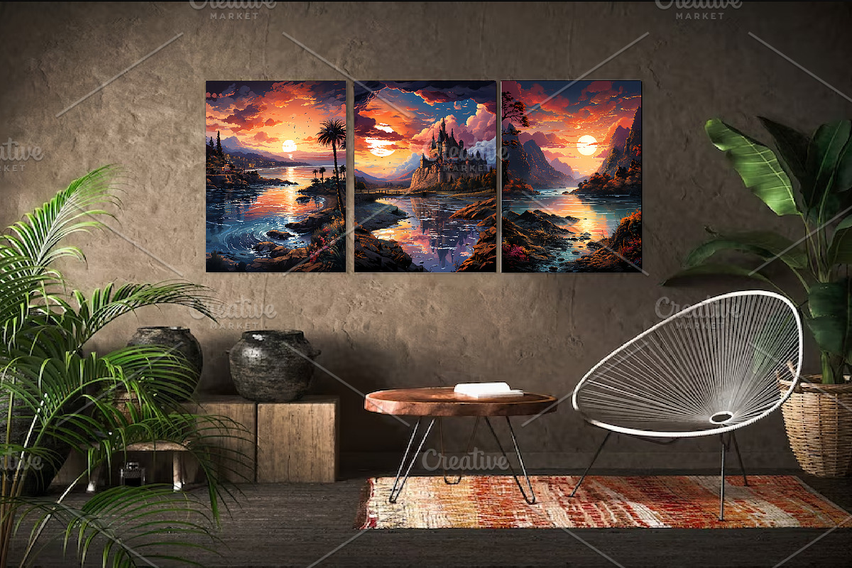 Landscape Painting Art 03. Wall Art., a Decorative Illustration by KENO Mascots (Photo 4 of 7)