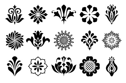 Flower icons set. Isolated elements, an Object Graphic by RODINA