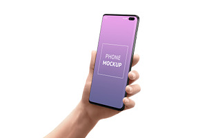 Galaxy phone mockup in woman hand, an Android Mockup by RSplaneta