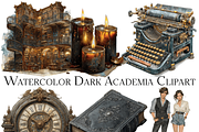 Watercolor Dark Academia Clipart, an Object Graphic by ArtisticTimberStudio (Thumbnail 2 of 2)