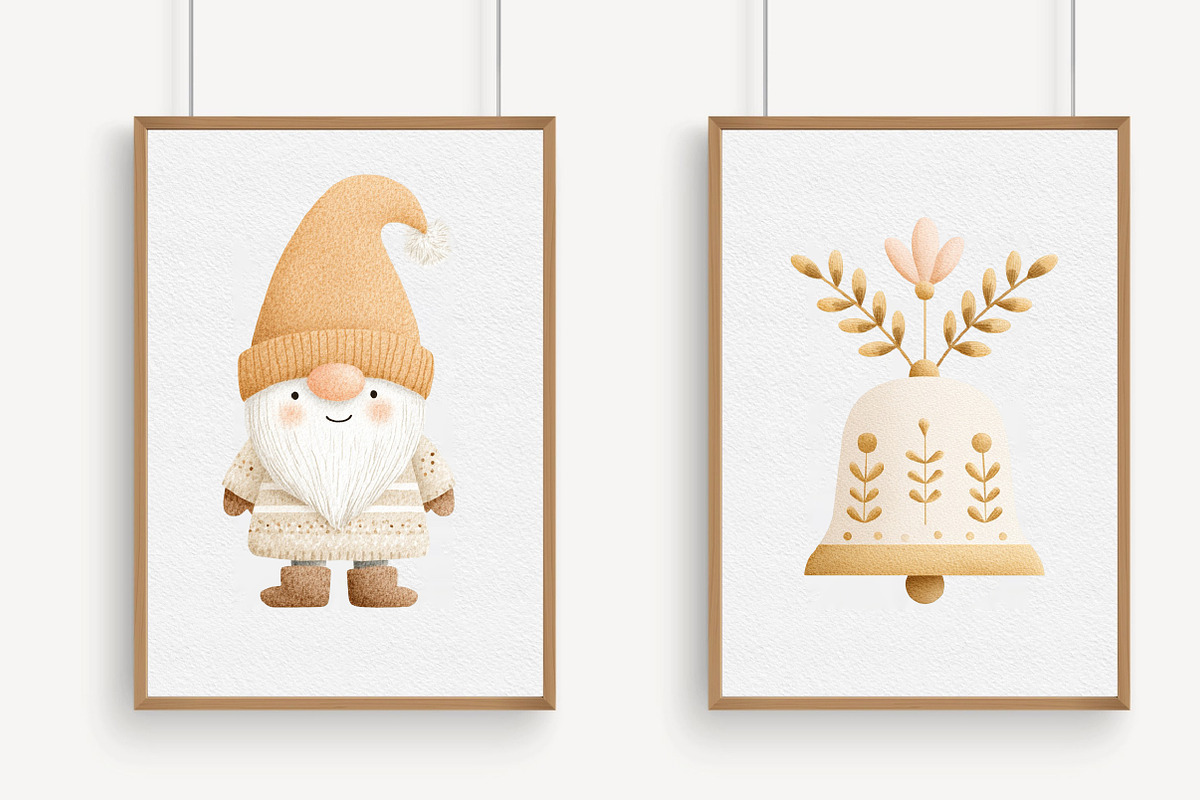 Cute Boho Christmas Clipart, an Illustration by Libby Wishes (Photo 2 of 7)