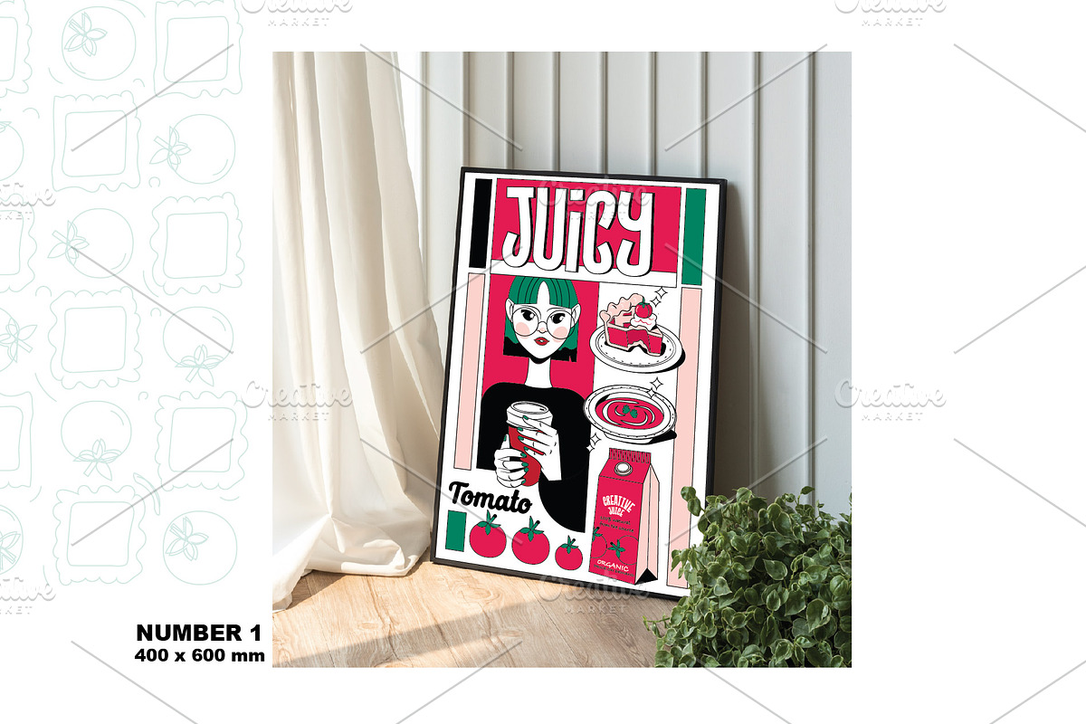 Modern Poster - Tomato, a Food Illustration by linhnguyen124 (Photo 3 of 7)