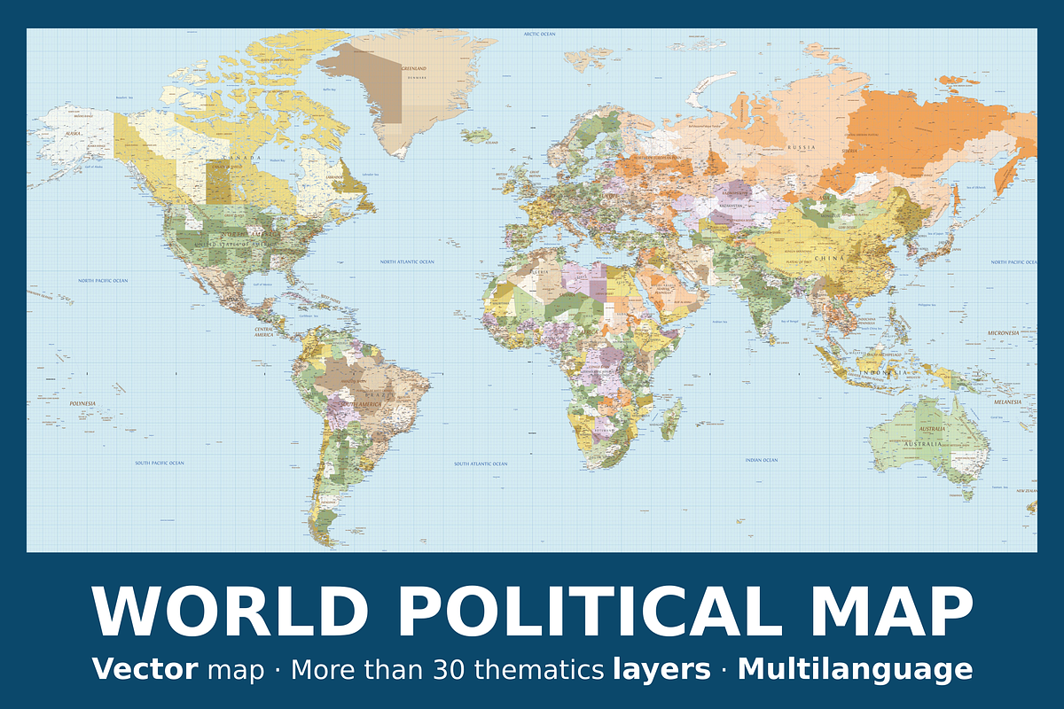Political World Vector Map, an Illustration by Cartorical (Photo 1 of 9)