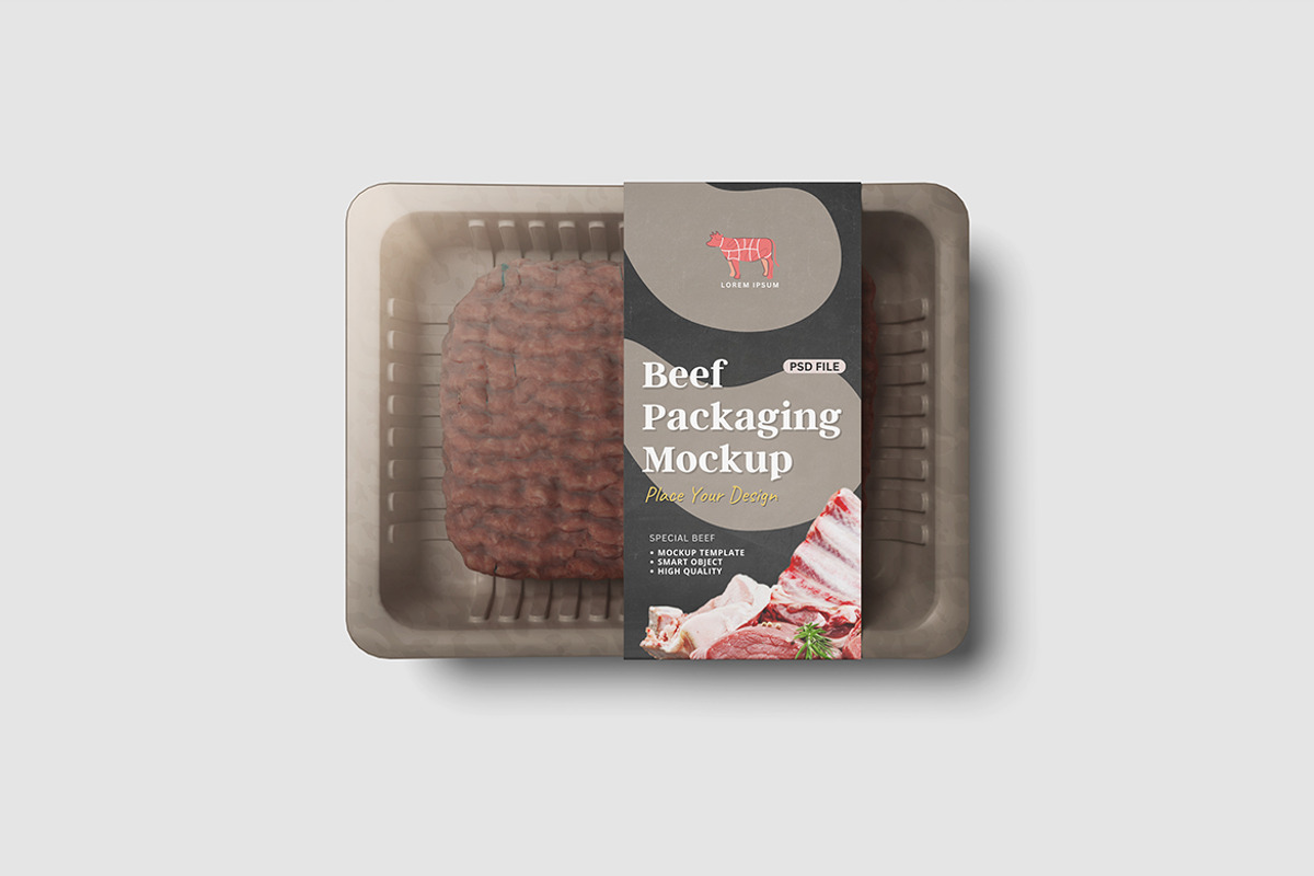 Beef Packaging Mockup, a Product Mockup by bimockup