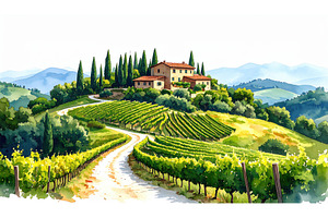 A Tuscan villa on a hill surrounded, a Nature Photo by Igor Tichonow