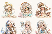 Whimsical Cute Beach Girl Clipart, a Person Illustration by Design Scotch (Thumbnail 5 of 7)