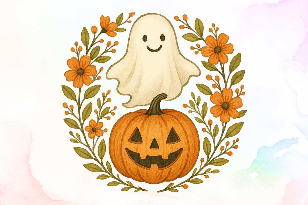 Ghost Pumpkin Fall Autumn Halloween, an Illustration by Sublimation Artist (Photo 1 of 9)