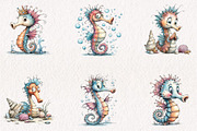 Whimsical Seahorse Clipart, a Seasonal Illustration by CreationArt (Thumbnail 3 of 5)