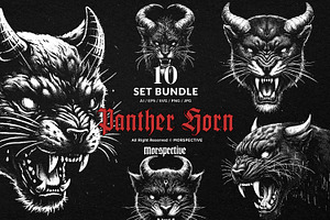 10 Bundle Dark Art Panther Horn, an Illustration by Morspective