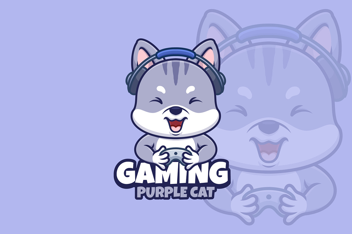 Gaming Cat Cartoon Mascot Logo, a Branding & Logo Template by Gumrega Studio