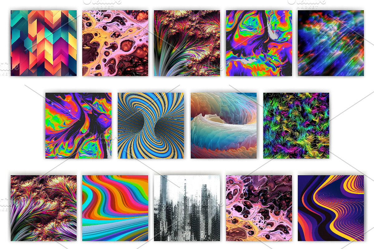 Glitch Psychedelic 09.Digital Paper., a Texture Illustration by KENO Mascots (Photo 3 of 3)