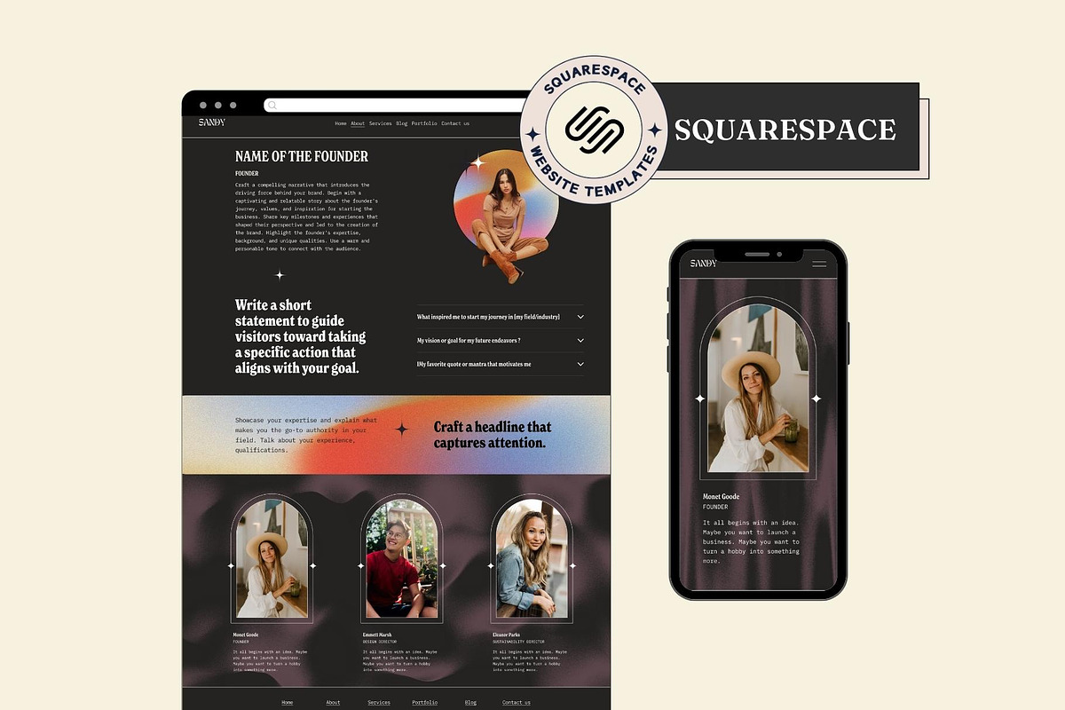 Squarespace Website template, a Squarespace Template by Ciel Lumiere (Photo 2 of 11)