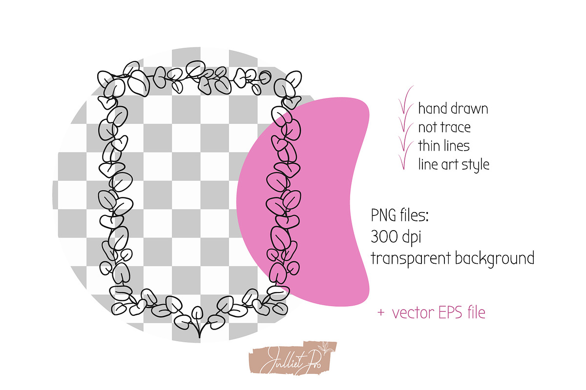 Eucalyptus Wedding design elements, a Decorative Illustration by JuDesign (Photo 3 of 6)