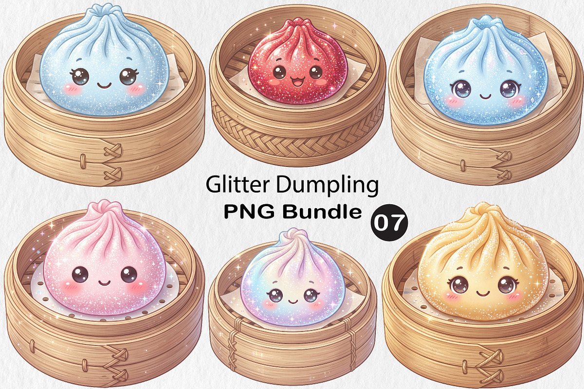 Glitter Dumpling PNG Bundle, a Seasonal Illustration by CraftArtStudio (Photo 1 of 4)