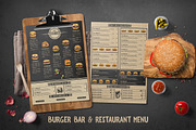 Burger Bar & Restaurant Menu, a Flyer Template by BlueRobinStudio (Thumbnail 1 of 2)