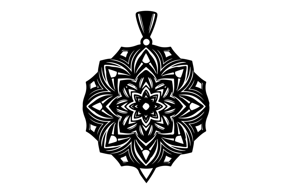 Black Floral Mandala Ornament png, a Decorative Illustration by balal (Photo 1 of 3)