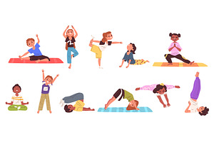 Children yoga exercises. Kid, a Sport Illustration by Stock-Smart-Start