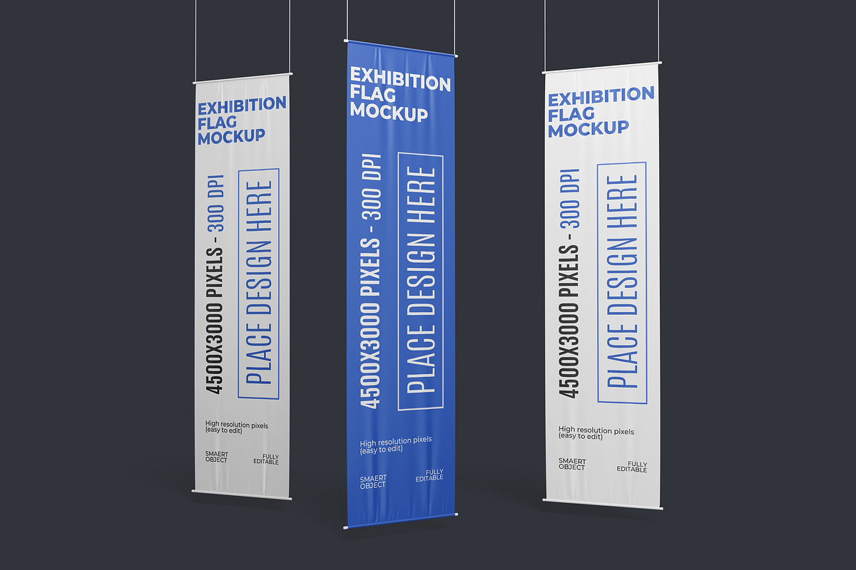 Exhibition Flag Mockup, an Advertising Mockup by DSNA Mockup (Photo 3 of 5)