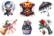 Gothic Coquette Halloween Clipart, an Illustration by DreamArtGraphic (Thumbnail 4 of 5)