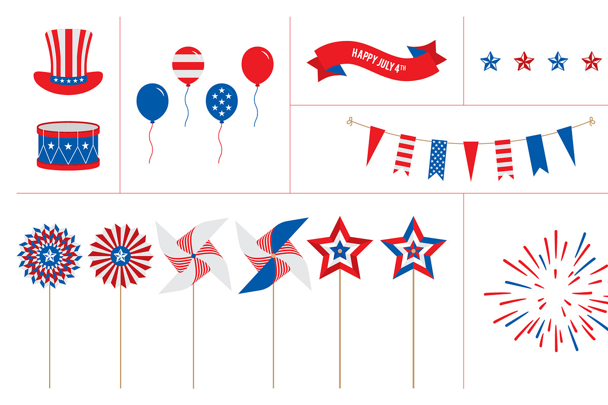 July 4th Graphics Set, an Illustration by Kessens (Photo 1 of 8)