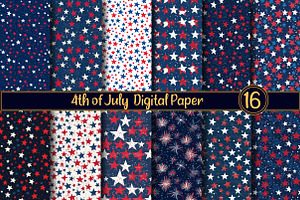 4th of July  Digital Paper, a Seasonal Illustration by Designworld