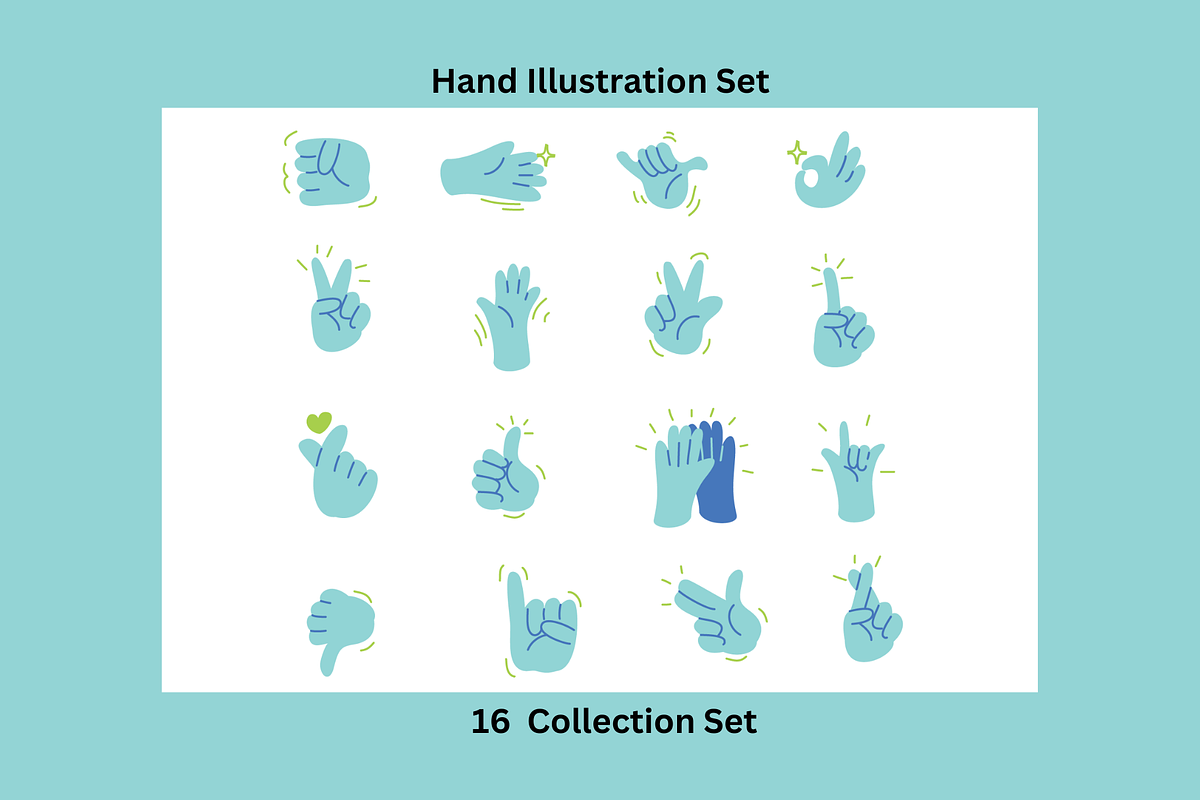 Hand Illustration Set, a Person Illustration by Eighteen Studio