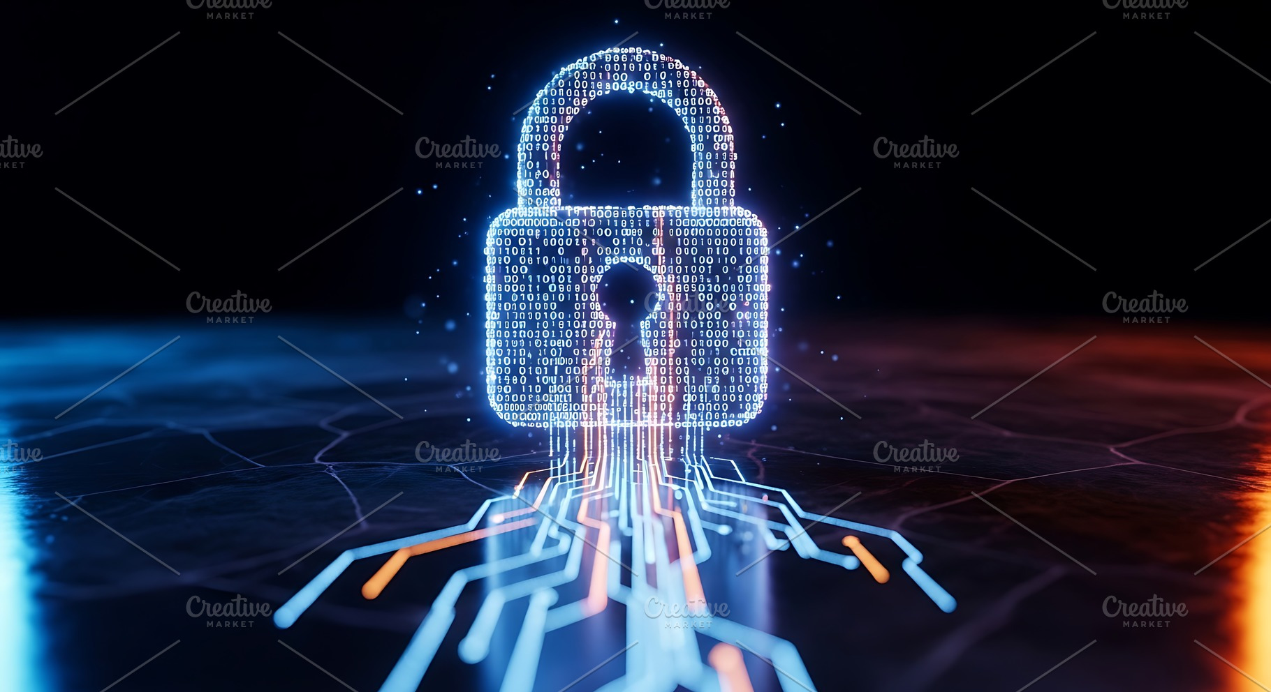 Digital padlock made of binary code, a Technology Photo by Artonix