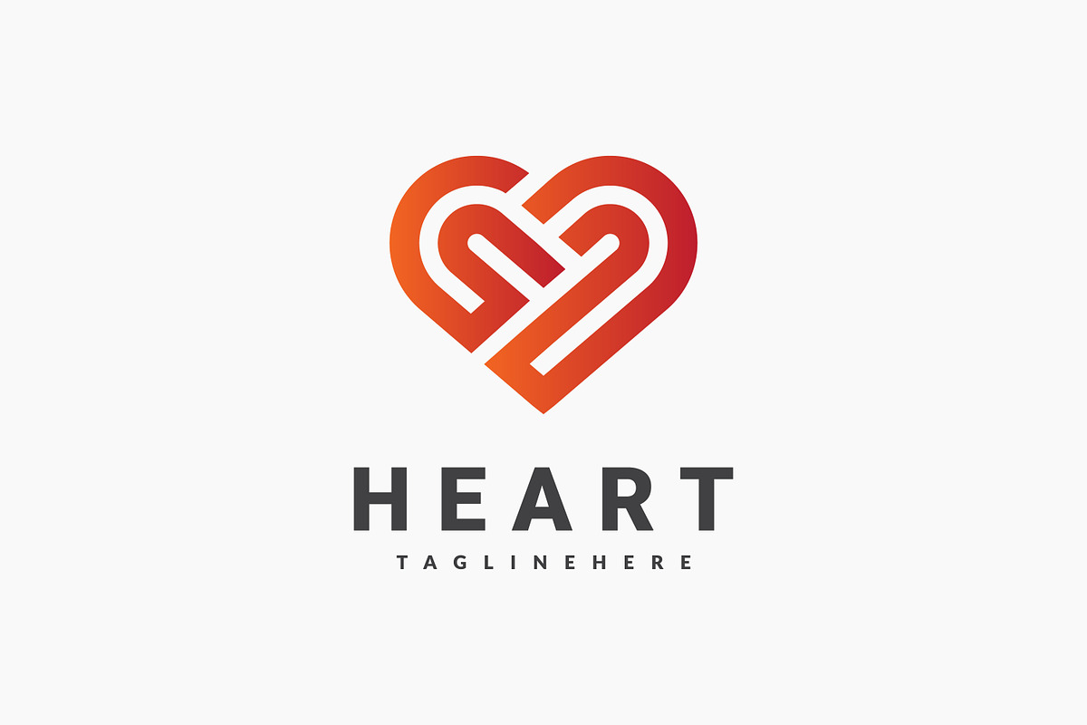 Red abstract heart logo, a Branding & Logo Template by Saba Vector